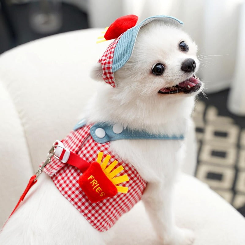 3-in-1 Pet Harness Set with Sun Hat & Leash — UV-Protective, Breathable & Photo-Ready