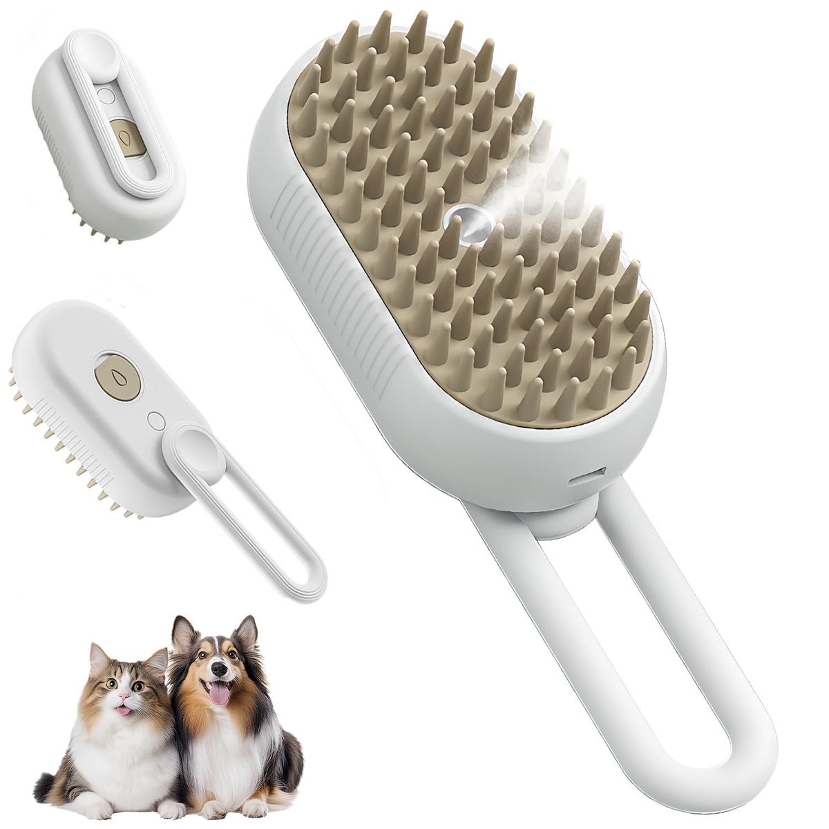 PuffEase Spritz Deshedding Brush with Steam Technology