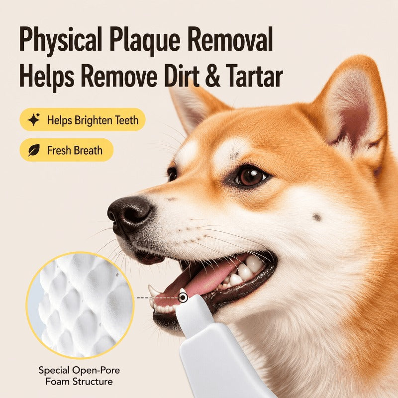 Nano Sponge Pet Tooth Cleaner – Disposable Dental Wipes for Dogs & Cats