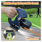 Dual Dog Leash with 360° Tangle-Free Swivel & LED Light