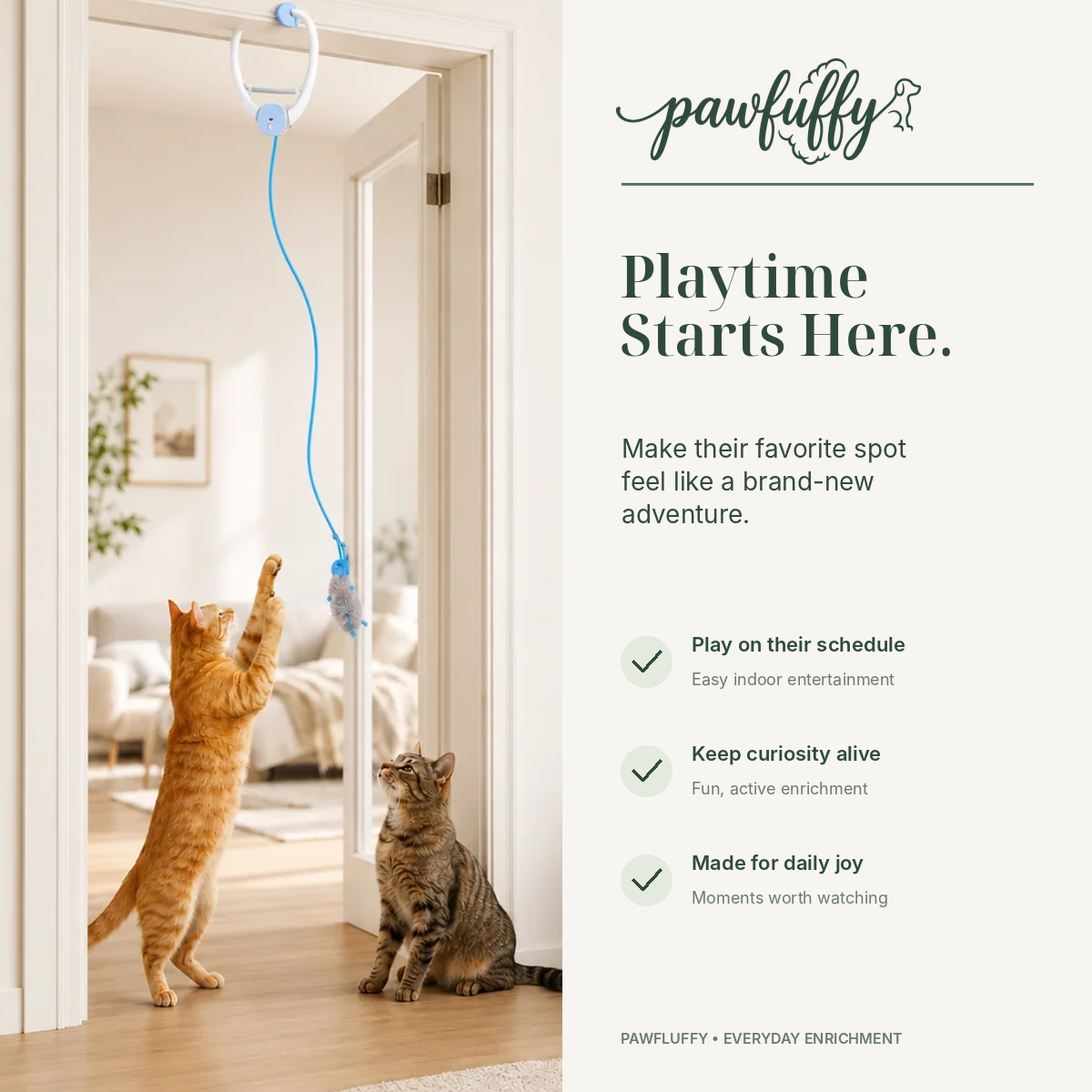 PurrBounce™ – Automatic Hanging Cat Teaser Toy