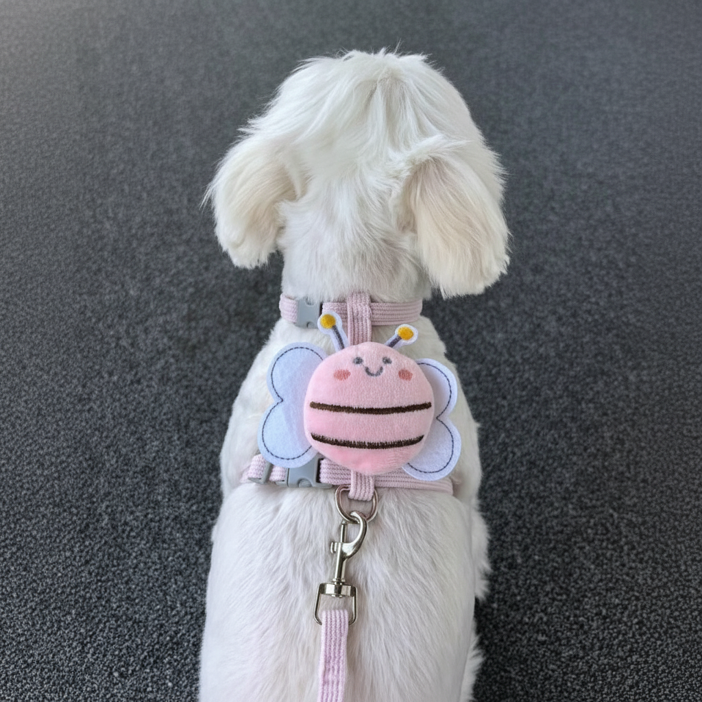 Adjustable Bee-Themed Pet Harness & Leash Set for Cats and Small Dogs