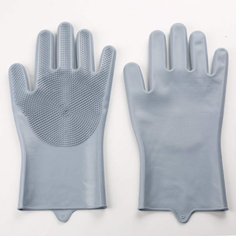 Dual-Sided Silicone Pet Grooming Gloves – For Bathing & Dry Brushing