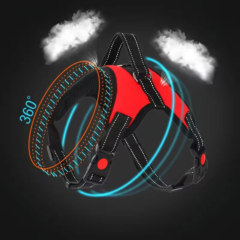 Adjustable Dog Harness with Top Handle & Reflective Straps