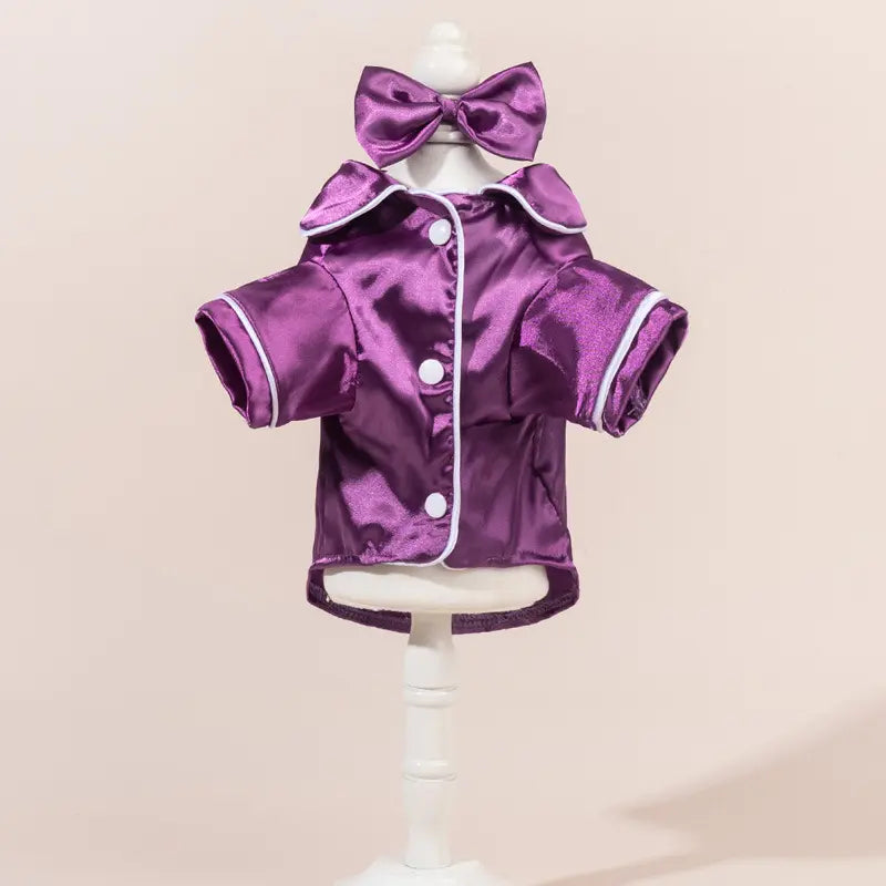 Glossy Pet Pajama Costume Outfit for Small Dogs & Cats