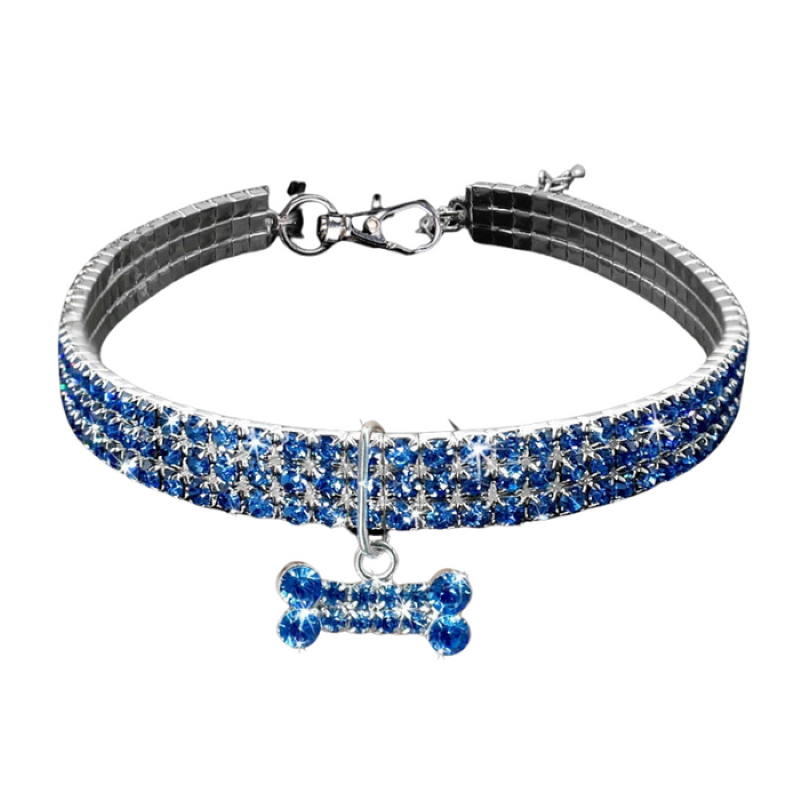 Sparkling Rhinestone Dog Collar – Glittery, Adjustable & Reflective for Safe Walks