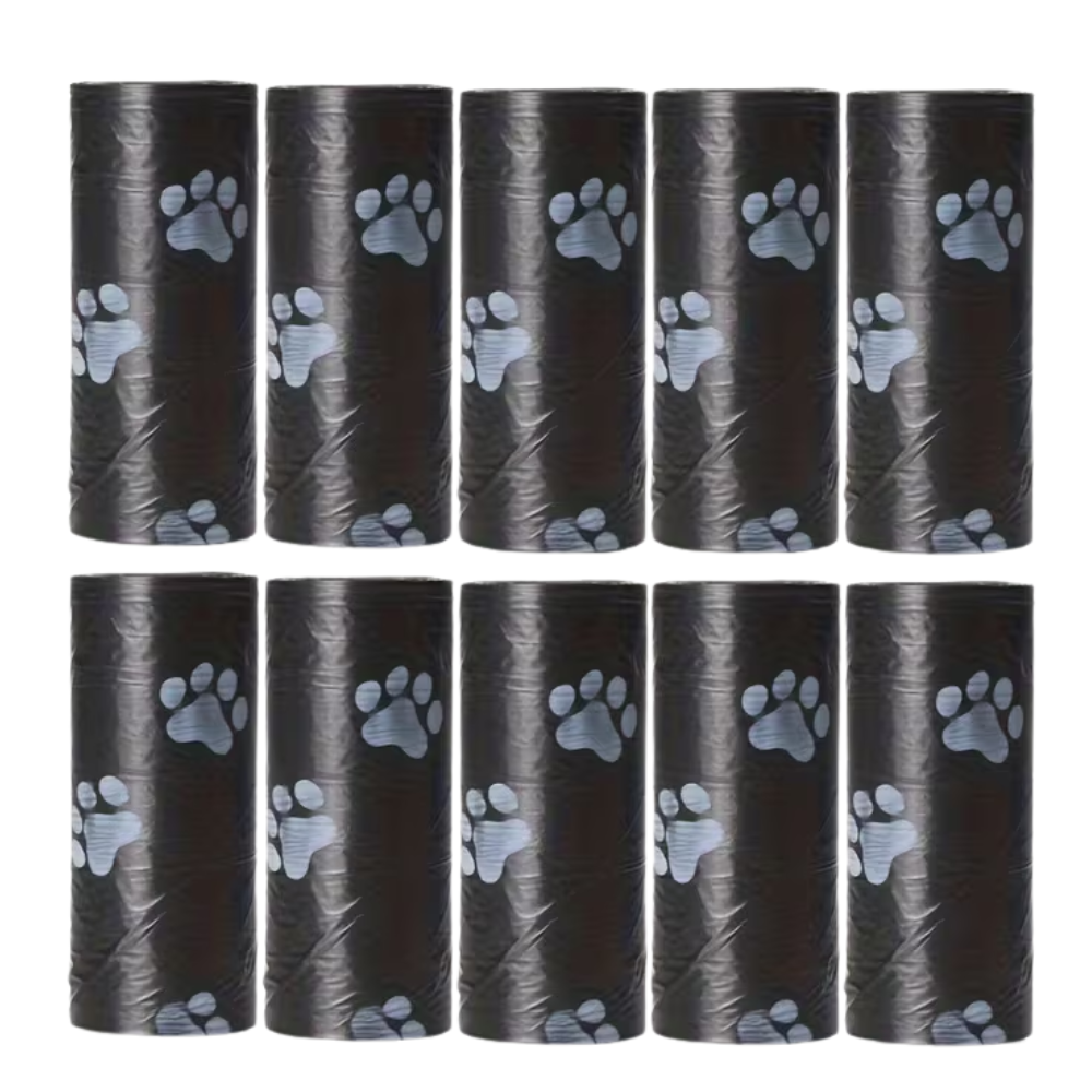 10 Rolls of Leak-Proof Dog Poop Bags – Thick, Tear-Resistant & Odor-Blocking (Black & Green)
