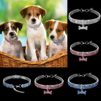 Sparkling Rhinestone Dog Collar – Glittery, Adjustable & Reflective for Safe Walks