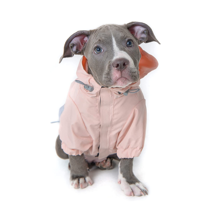 Waterproof Dog Rain Jacket with Hood & Leash Hole – Lightweight, Adjustable Fit for Small to Large Dogs