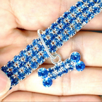 Sparkling Rhinestone Dog Collar – Glittery, Adjustable & Reflective for Safe Walks
