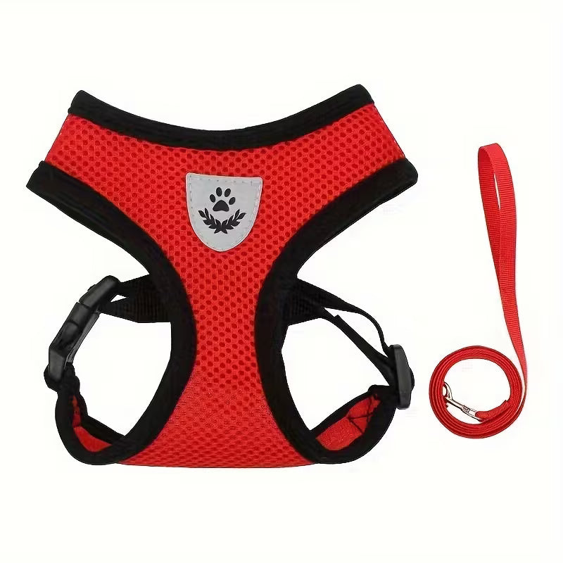 Adjustable Dog Harness with Reflective Leash – Comfortable, Safe & Breathable for Daily Walks