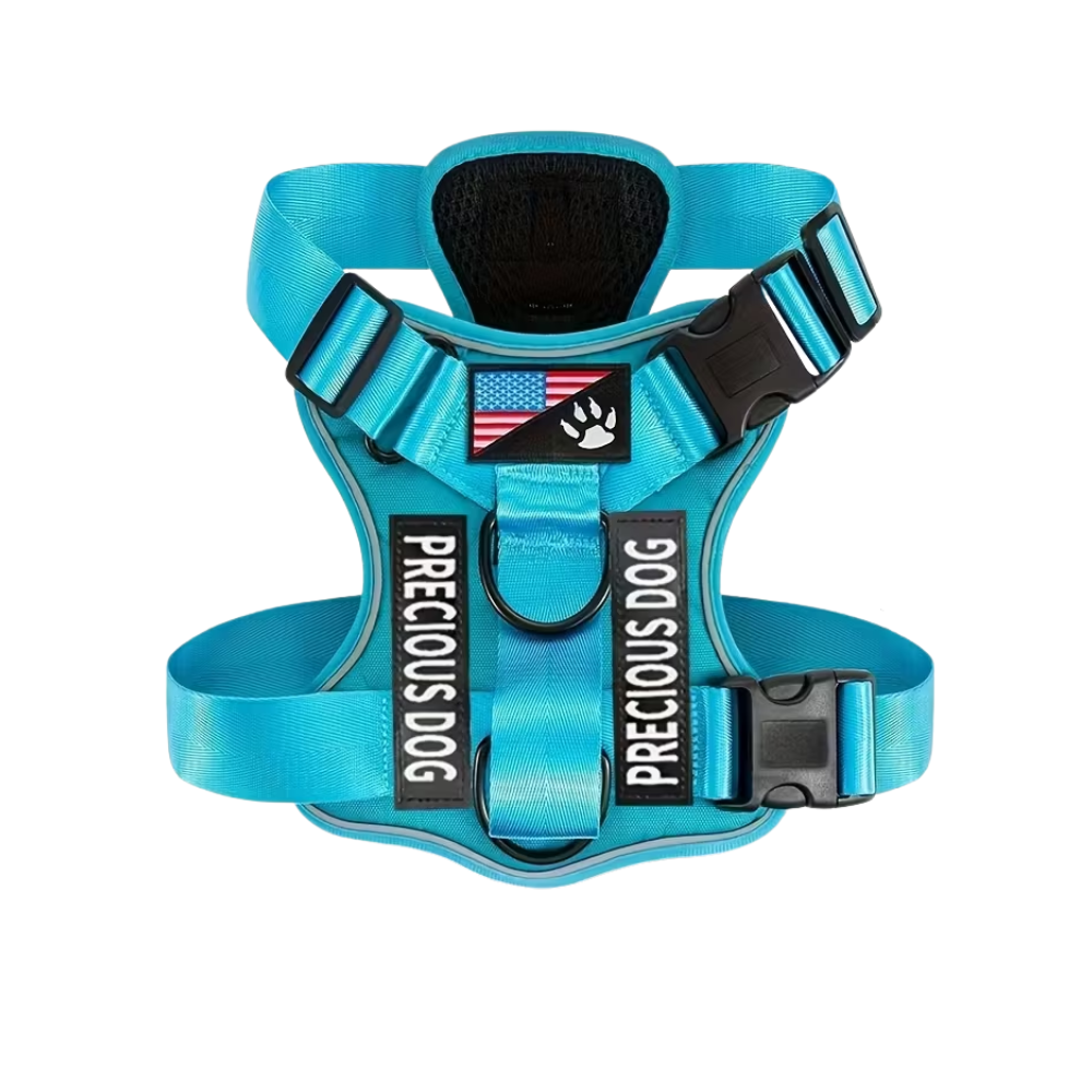 Adjustable Reflective Service Dog Harness with 5 Removable Training Patches