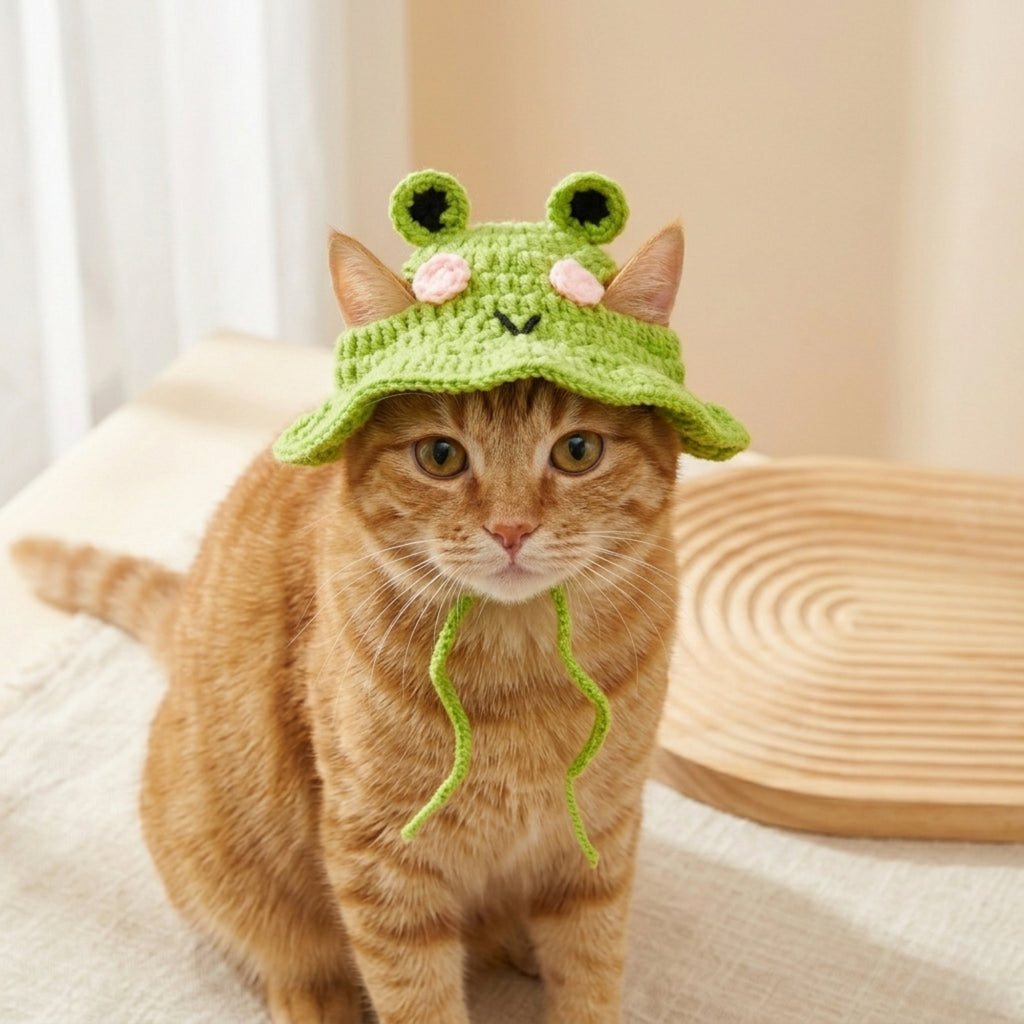 Handmade Knitted Animal-Shaped Pet Hat – Cute Costume Accessory for Dogs & Cats
