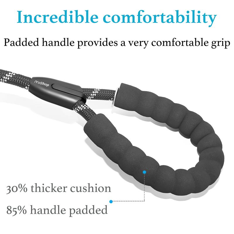 Heavy-Duty Dog Leash with Shock-Absorbing Bungee – Tangle-Free & 360° Swivel Clasp