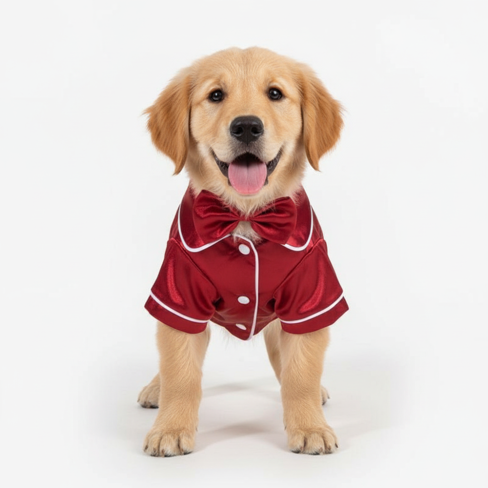 Glossy Pet Pajama Costume Outfit for Small Dogs & Cats