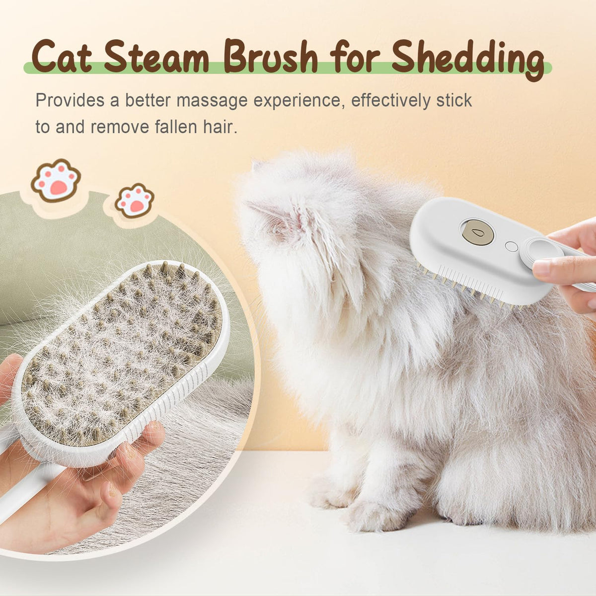 PuffEase Spritz Deshedding Brush with Steam Technology