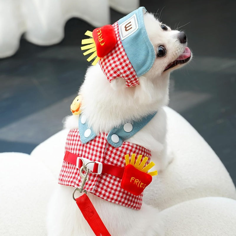 3-in-1 Pet Harness Set with Sun Hat & Leash — UV-Protective, Breathable & Photo-Ready