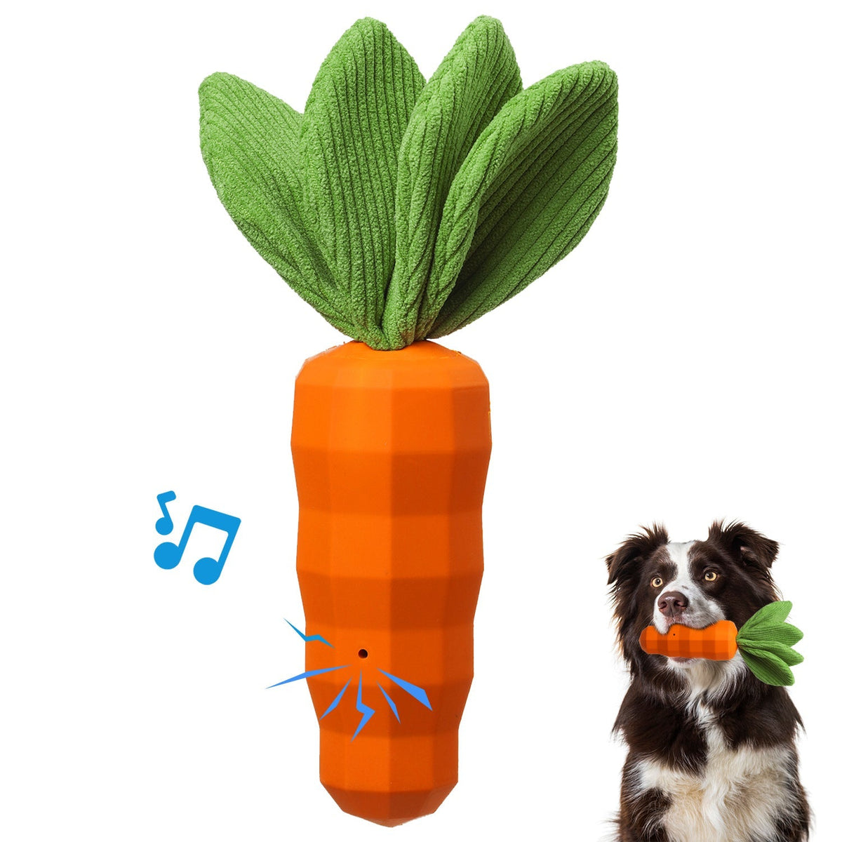Eco-Friendly Natural Rubber Dog Chew Toy — Carrot Shape