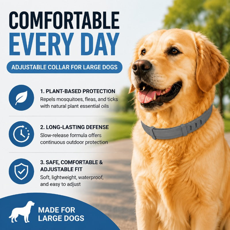 Natural Anxiety-Relief Flea & Tick Collar for Dogs & Cats