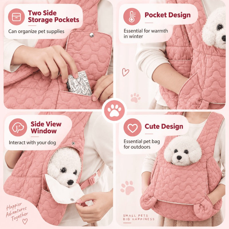 Ergonomic Front Pet Carrier Vest – Hands-Free Dog or Cat Carrier for Walking, Travel & Bonding
