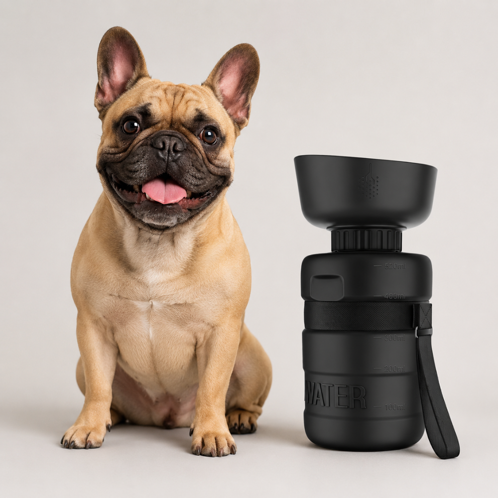 Portable Leak-Proof Dog Water Bottle with Built-In Bowl