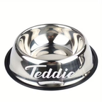Personalized Stainless Steel Pet Bowl – Engraved Name for Cats & Dogs