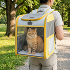 Clear-View Collapsible Pet Carrier Backpack for Cats & Small Dogs (Under 16 lbs)