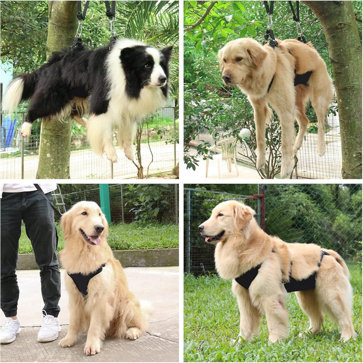 2-in-1 Pet Grooming Hammock & No-Pull Dog Harness Set for Large Dogs and Cats