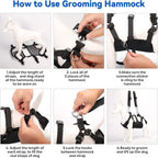 2-in-1 Pet Grooming Hammock & No-Pull Dog Harness Set for Large Dogs and Cats