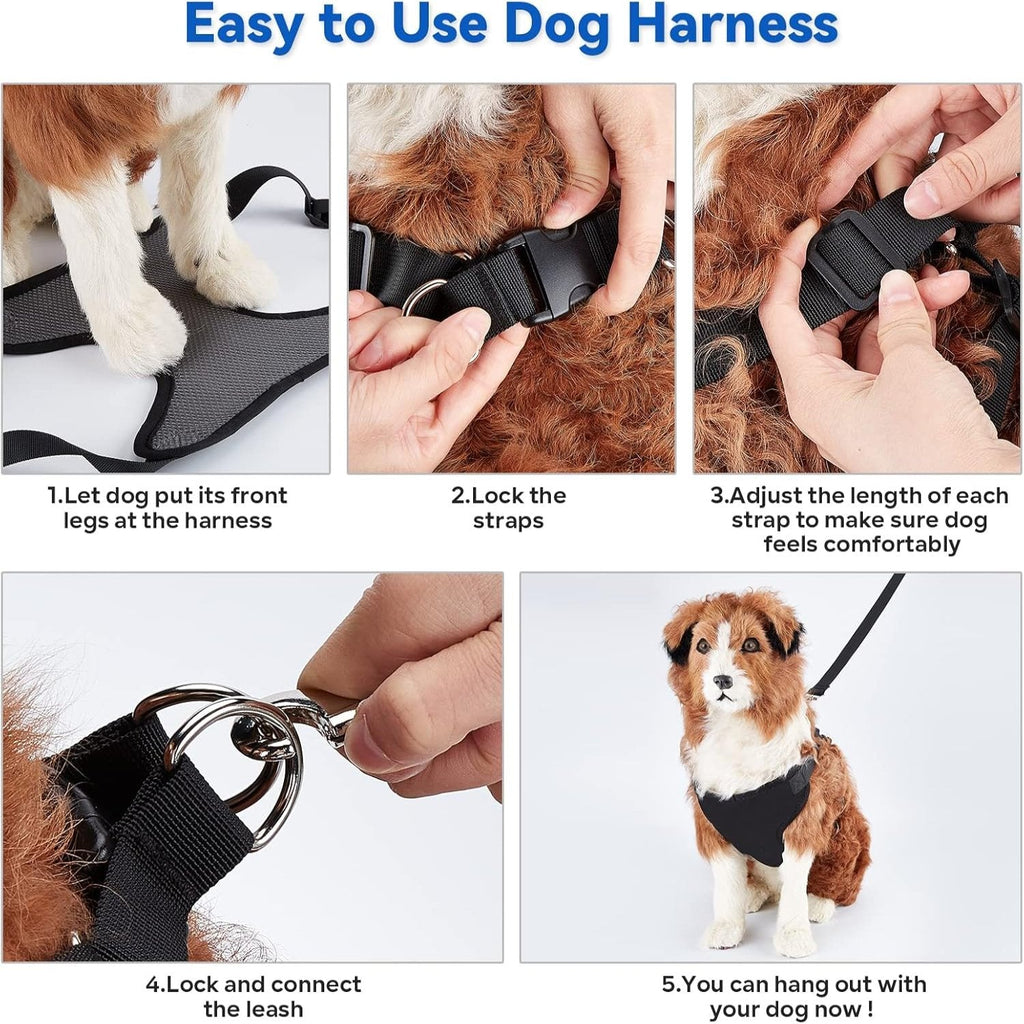 2-in-1 Pet Grooming Hammock & No-Pull Dog Harness Set for Large Dogs and Cats
