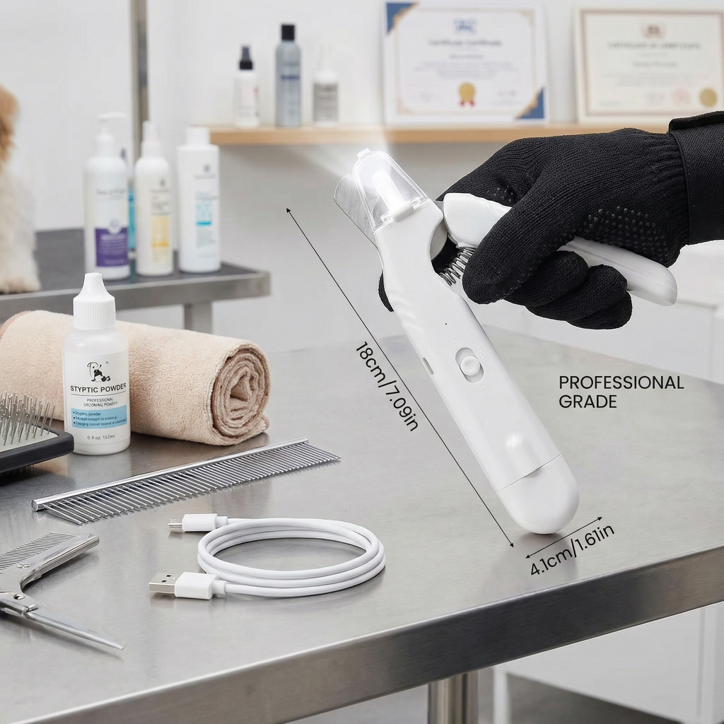 2-in-1 Professional Dog Nail Clipper & Grinder – Ultra-Quiet, Rechargeable & Stress-Free