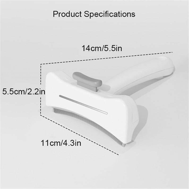 One-Click Fur Remover for Cats & Dogs — Self-Cleaning Pet Grooming Brush