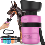 Portable Leak-Proof Dog Water Bottle with Built-In Bowl
