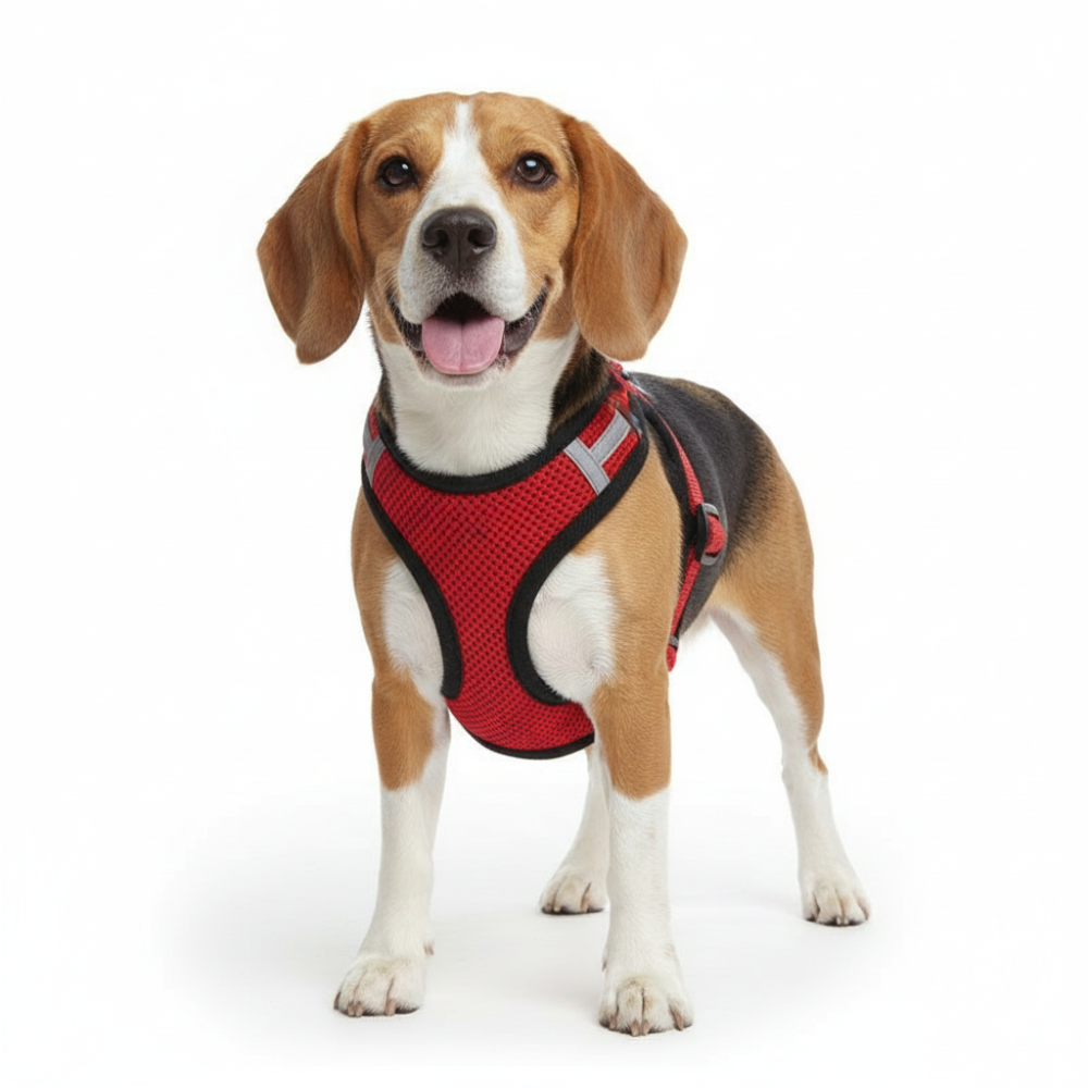 Step-In Air Mesh Dog Harness – Lightweight, Breathable & Reflective Pet Walking Harness
