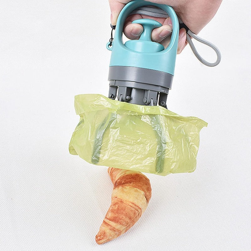 No-Touch Pet Waste Grabber – Hands-Free Dog Poop Scooper with Bag Dispenser & Wrist Strap