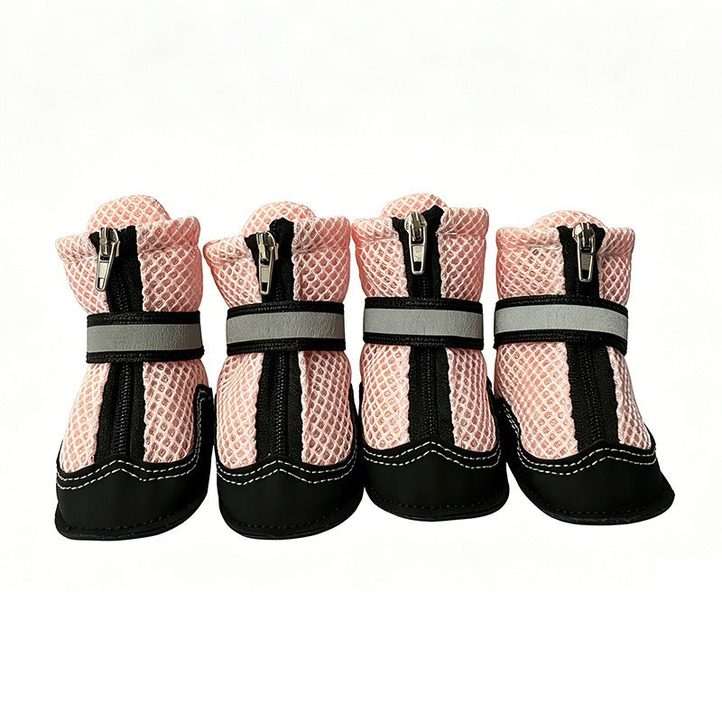 Breathable Mesh Dog Boots – Slip-Resistant & Easy-On Zip Design
