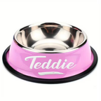 Personalized Stainless Steel Pet Bowl – Engraved Name for Cats & Dogs