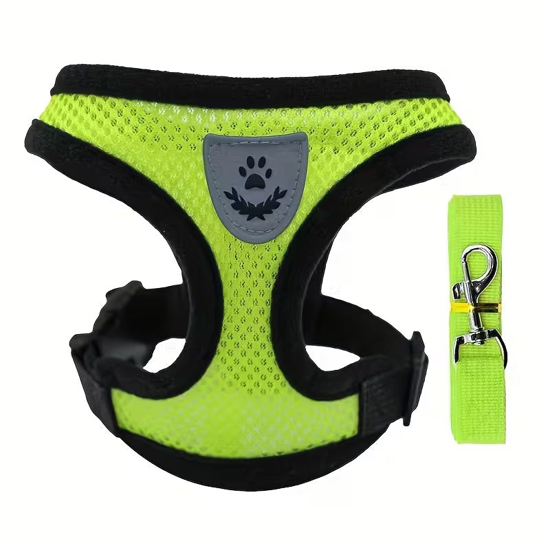 Adjustable Dog Harness with Reflective Leash – Comfortable, Safe & Breathable for Daily Walks