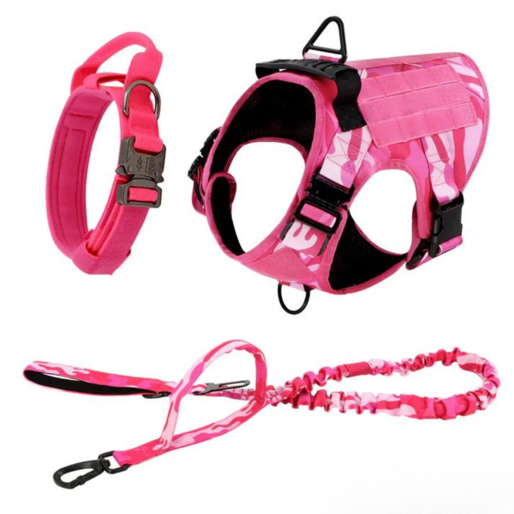 Tactical Military-Grade Dog Harness – Heavy-Duty Training & Outdoor Harness with Front/Rear D-Rings
