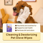 Waterless Pet Grooming Gloves – No-Rinse, Aloe & Oat Infused