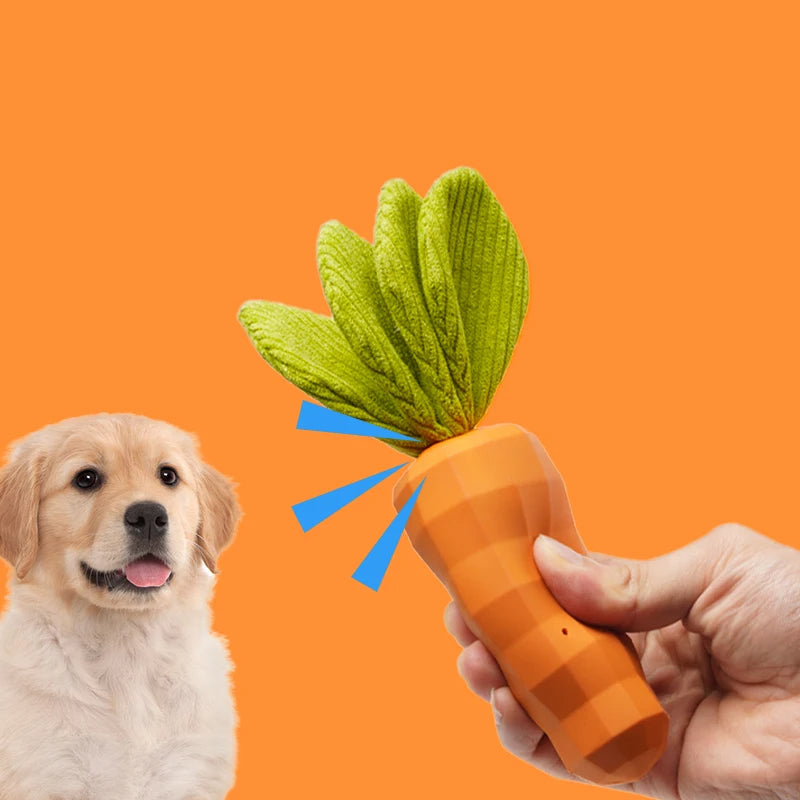 Eco-Friendly Natural Rubber Dog Chew Toy — Carrot Shape