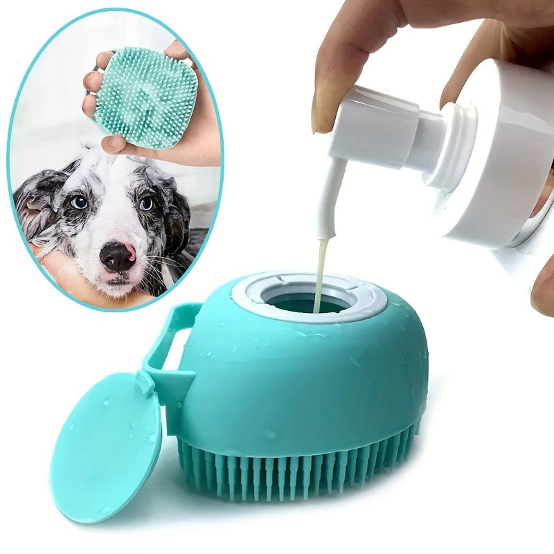 Pet Bath Brush with Built-In Shampoo Dispenser