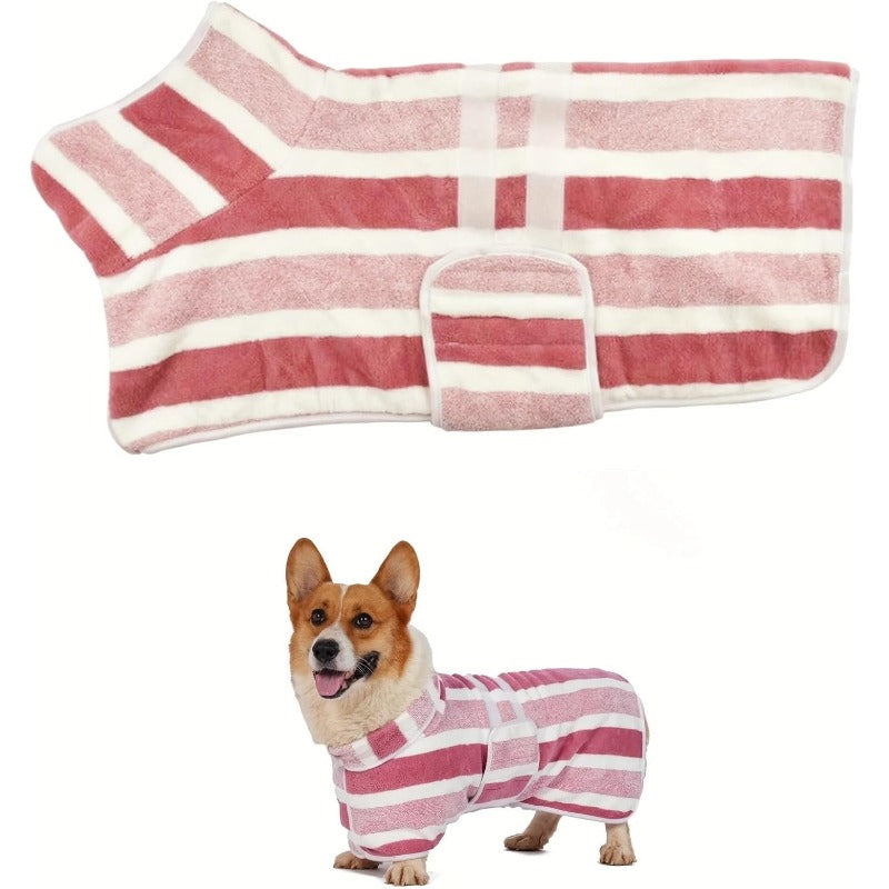 Super Absorbent Dog Bathrobe – Quick-Dry, Adjustable & Cozy