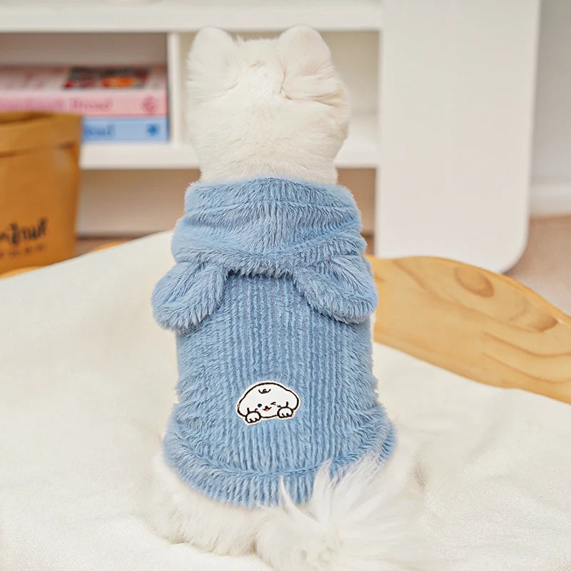 Cartoon Fleece Pet Hoodie – Soft, Snuggly & Super Cute!