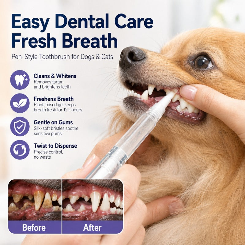 Pet Dental Cleaning Pen – Gentle Plaque & Tartar Remover for Dogs & Cats