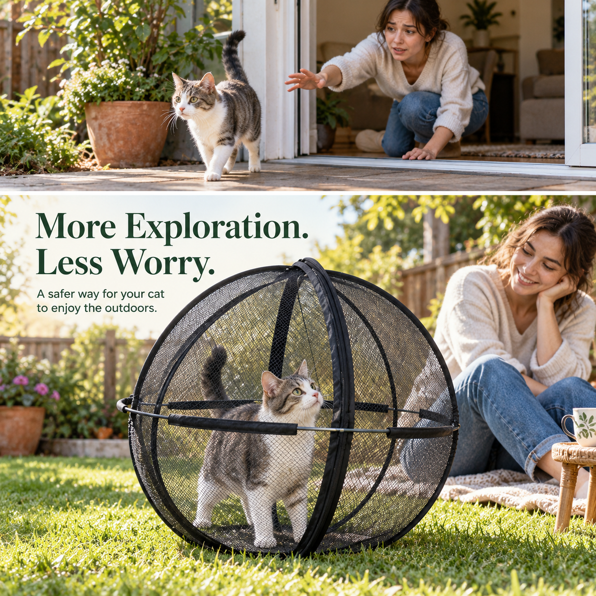 PurrRoam™ - Outdoor Rolling Cat Playpen