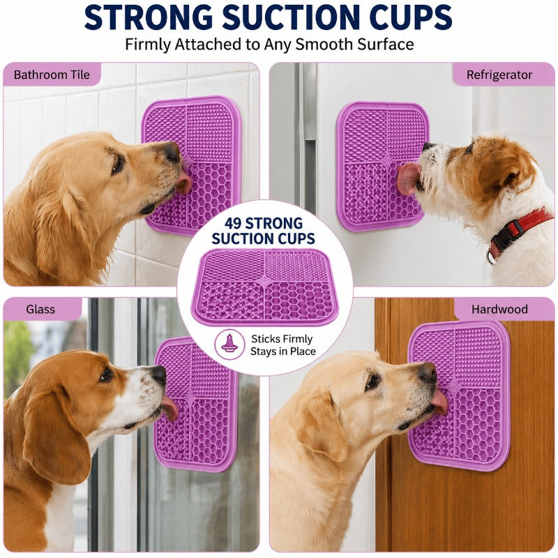 Anxiety Relief Pet Lick Mat for Dogs & Cats – Slow Feeder & Bath Time Distraction Mat