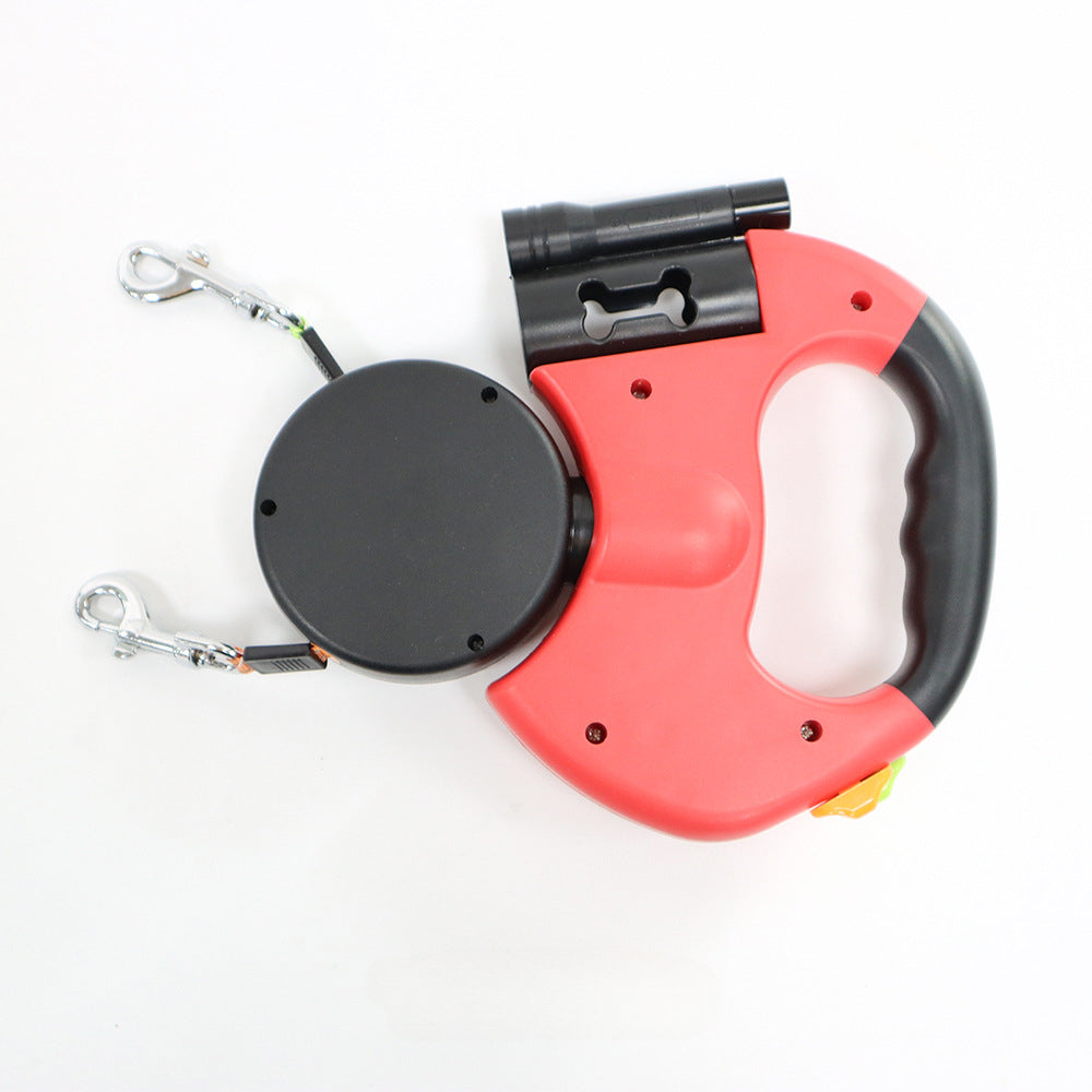 Dual Dog Leash with 360° Tangle-Free Swivel & LED Light