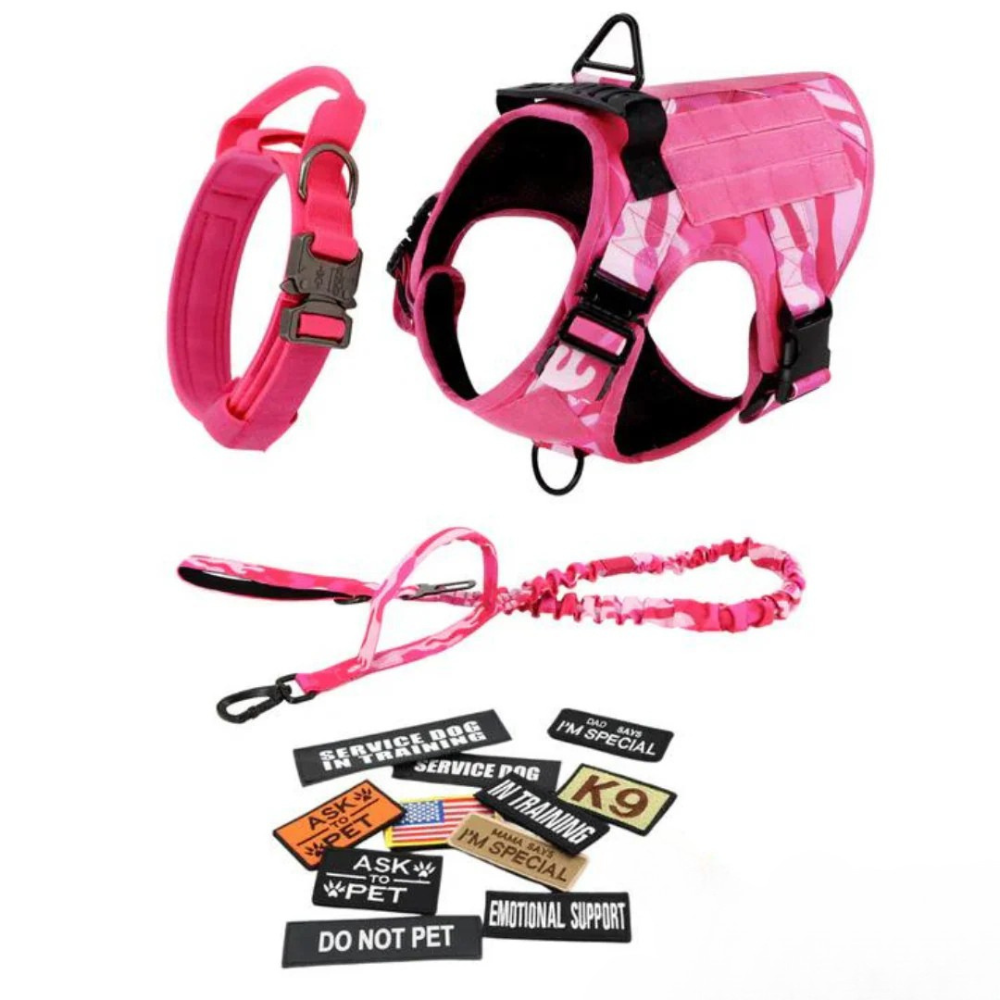 Tactical Military-Grade Dog Harness – Heavy-Duty Training & Outdoor Harness with Front/Rear D-Rings