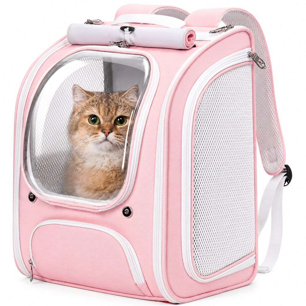 3D Ergonomic Pet Backpack Carrier – Comfortable, Ventilated & Secure for Cats & Small Dogs